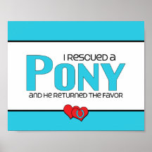 I Rescued a Pony (Male Pony) Posters