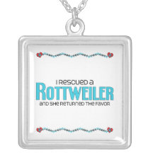 I Rescued a Rottweiler (Female Dog) Personalized Necklace