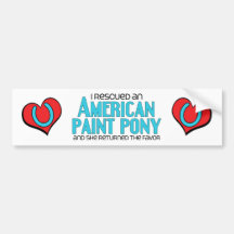 I Rescued an American Paint Pony (Female Pony) Bumper Stickers