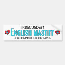 I Rescued an English Mastiff (Male Dog) Bumper Sticker