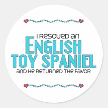 I Rescued an English Toy Spaniel (Male Dog) Stickers