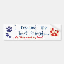 I rescued my best friend bumper stickers