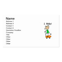I Ride - Girl on Scooter Business Card