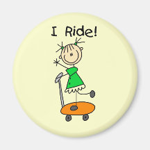 I Ride - Girl on Scooter Fridge Magnet