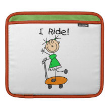 I Ride - Girl on Scooter iPad Sleeves
