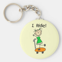 I Ride - Girl on Scooter Key Chain