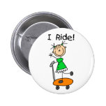 I Ride Stick Figure Button