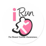 I Run For Breast Cancer Awareness Sticker