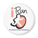 I Run For Uterine Cancer Awareness magnets