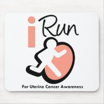 I Run For Uterine Cancer Awareness Mouse Mats