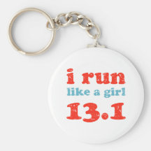 i run like a girl 13.1 keychains