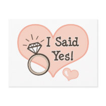 I Said Yes Wedding Announcement Postcard