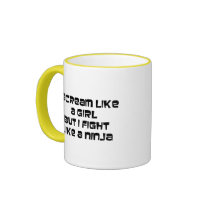i scream but i fight like a ninja mug