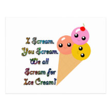 I Scream for Ice Cream Post Cards