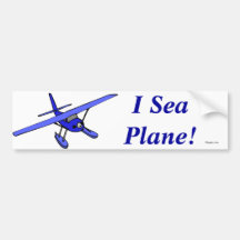 I Sea Plane!  Bumper Sticker (Blue)