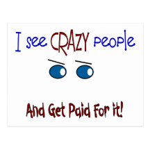 "I see crazy people" Postcards