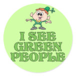 I See Green People Round Sticker