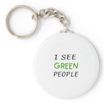 I See Green People St Pattys Day Key Chains