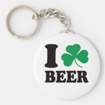 I Shamrock Beer Keychains