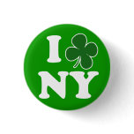 I Shamrock Love NY Button buttons