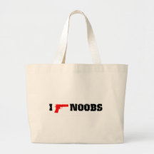 I shoot noobs canvas bags