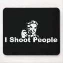 I Shoot People Black mousepads