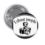 I Shoot People Retro Photographer's Camera B&W Pins