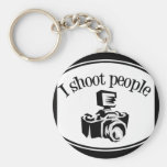 I Shoot People Retro Photographer's Camera B&W Key Chain