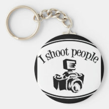 I Shoot People Retro Photographer's Camera B&W Key Chain