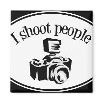 I Shoot People Retro Photographer's Camera B&W
