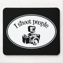 I Shoot People Retro Photographer's Camera B&W Mouse Pads