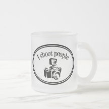I Shoot People Retro Photographer's Camera B&W Mugs