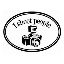 I Shoot People Retro Photographer's Camera B&W Post Cards