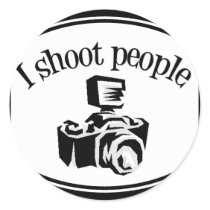I Shoot People Retro Photographer's Camera B&W
