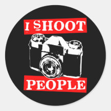 I Shoot People Round Sticker