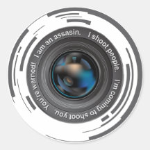 I shoot people round sticker