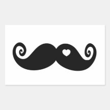 I simply love Moustache Rectangle Sticker