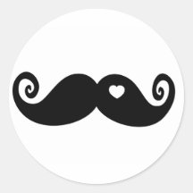 I simply love Moustache Round Sticker