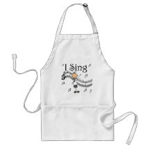 I Sing Musical Stick Figure T-shirts and Gifts Aprons
