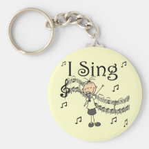 I Sing Musical Stick Figure T-shirts and Gifts Keychains