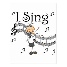 I Sing Musical Stick Figure T-shirts and Gifts Postcard