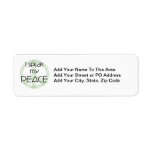 I Speak My Peace T-shirts and Gifts Custom Return Address Labels