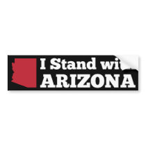 I Stand With Arizona Black Bumper Sticker