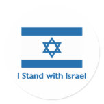 I Stand With Israel Gifts and Tees Round Stickers