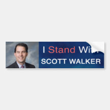 I Stand With Scott Walker  Bumper Sticker