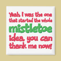 I started the whole Mistletoe Idea Funny Christmas magnets
