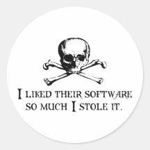 I Stole It Round Sticker