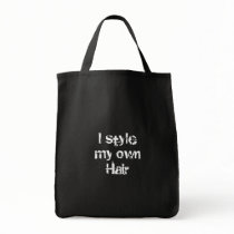 I style my own Hair. Black and White. Canvas Bag