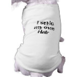 I style my own Hair. Black and White. pet clothing
