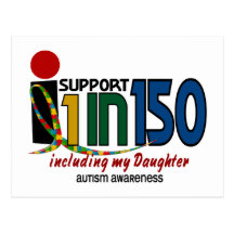 I Support 1 In 150 & My Daughter AUTISM AWARENESS Post Card
